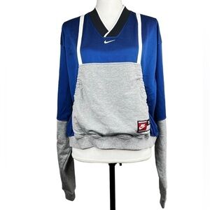 Nike Women's Cropped Blue & Grey #6 Pullover Sweatshirt